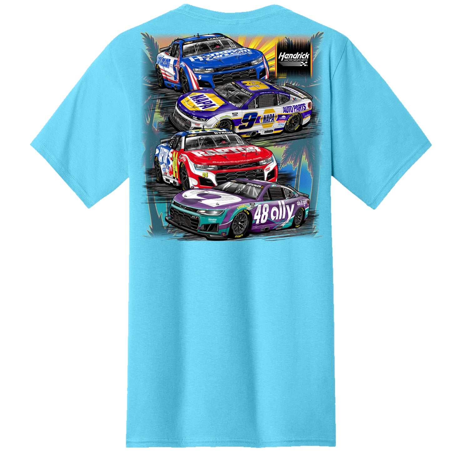 Hendrick Motorsports 2026 Daytona Tropical 4-Car T-shirt