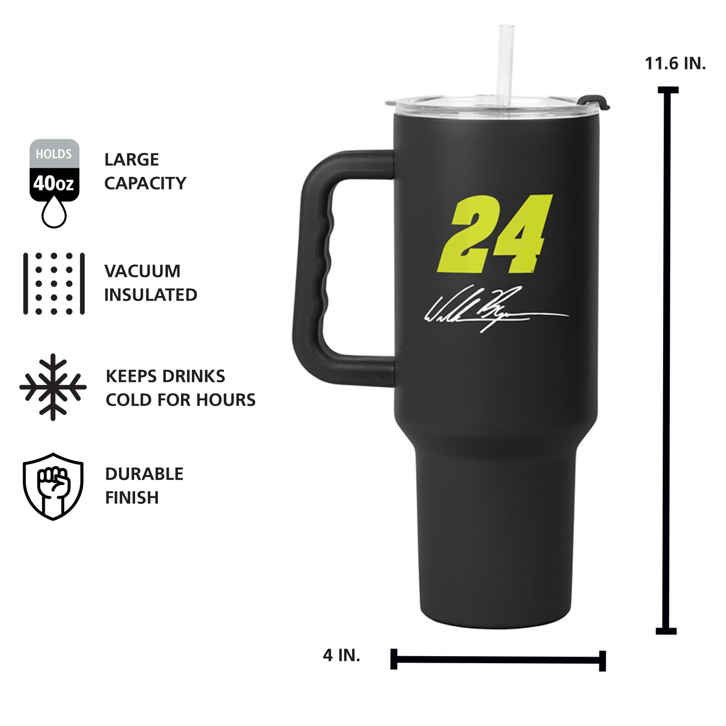 William Byron #24 40oz Flipside Powder Coat Tumbler