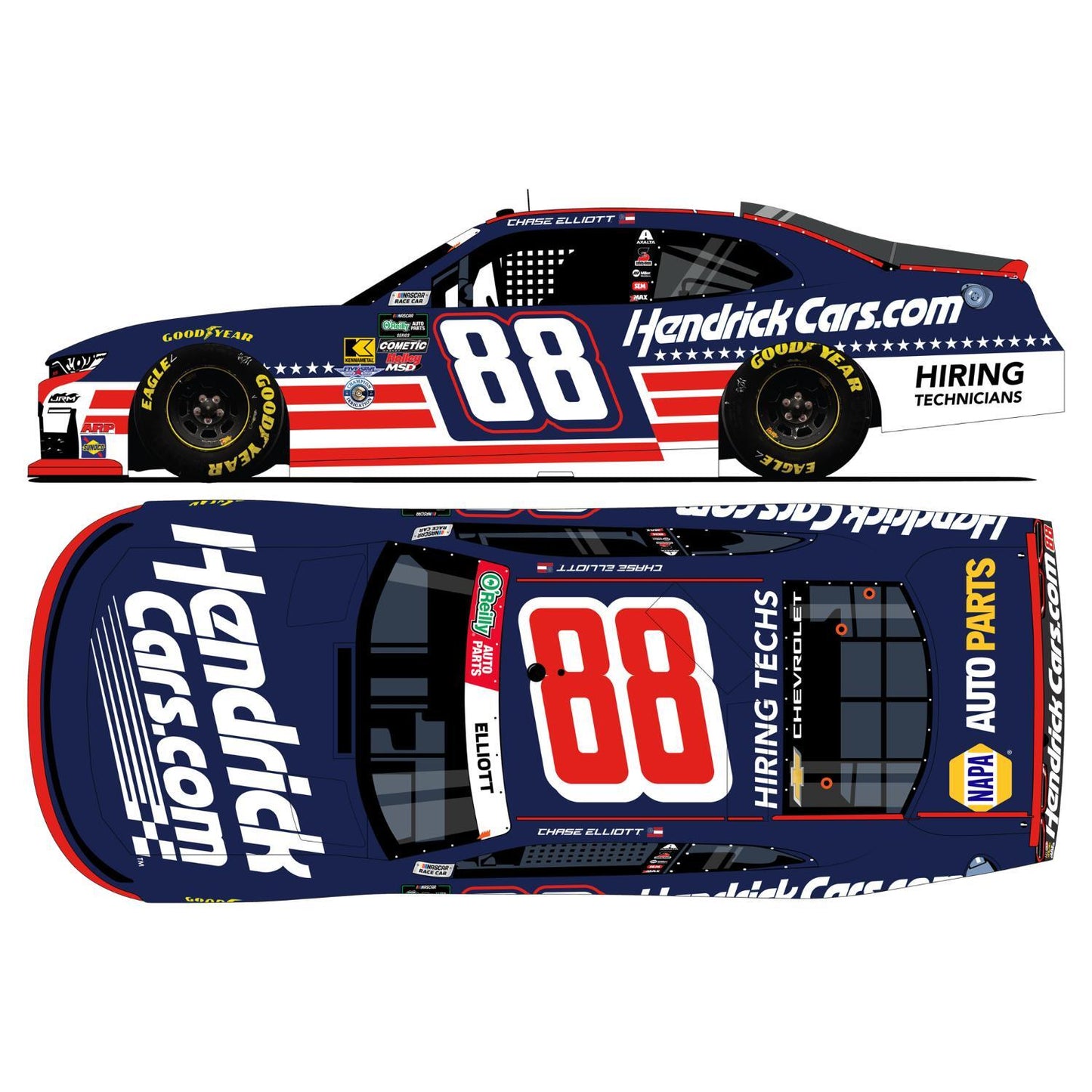 Chase Elliott #88 2026 HendrickCars.com Patriotic 1:24 HO Die-Cast