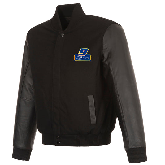 Chase Elliott #9 Reversible Wool and Leather Jacket