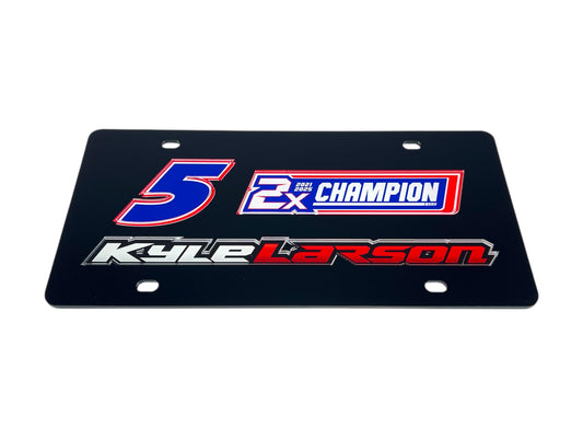 Kyle Larson #5 2X Champion Acrylic License Plate