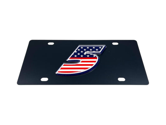 Kyle Larson #5 Patriotic Carbon Steel License Plate