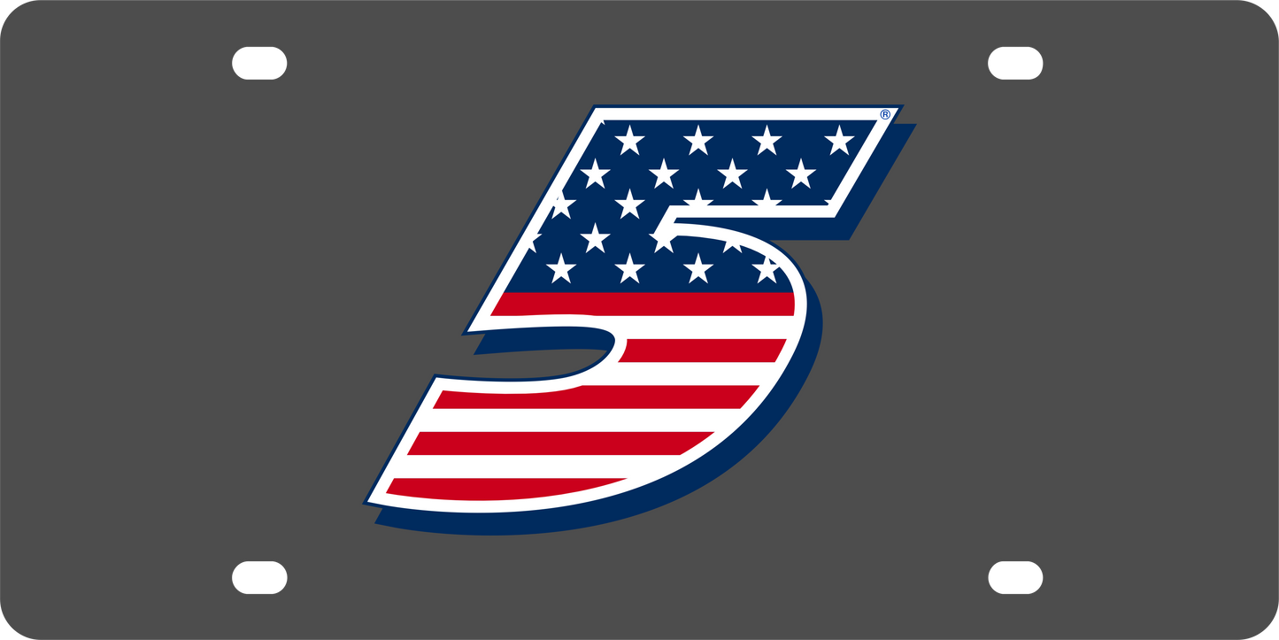 Kyle Larson #5 Patriotic Carbon Steel License Plate