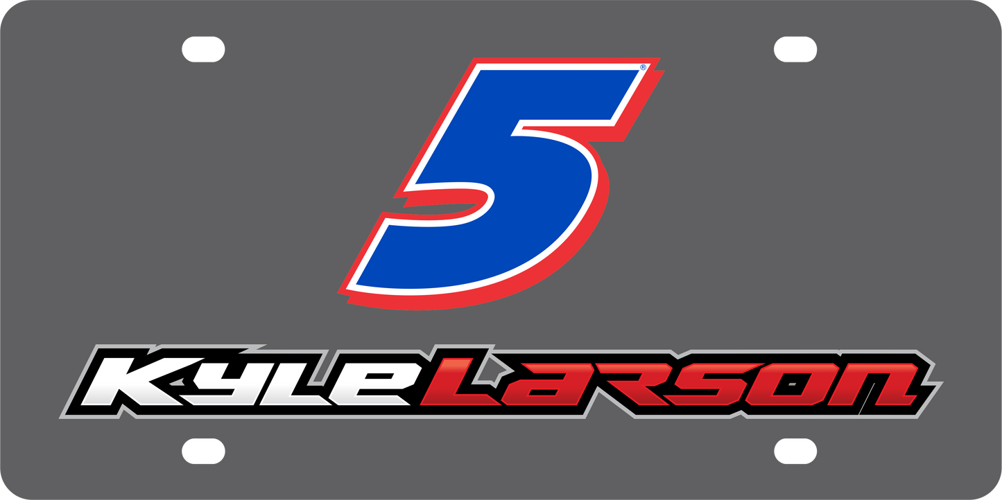 Kyle Larson #5 HendrickCars.com Name Rail Carbon Steel License Plate