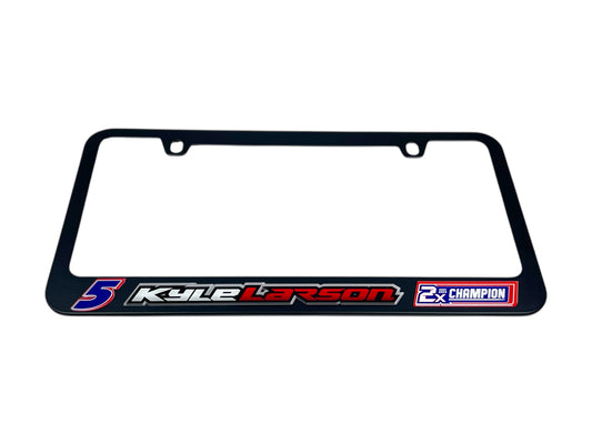 Kyle Larson #5 2X Champion Black License Plate Frame