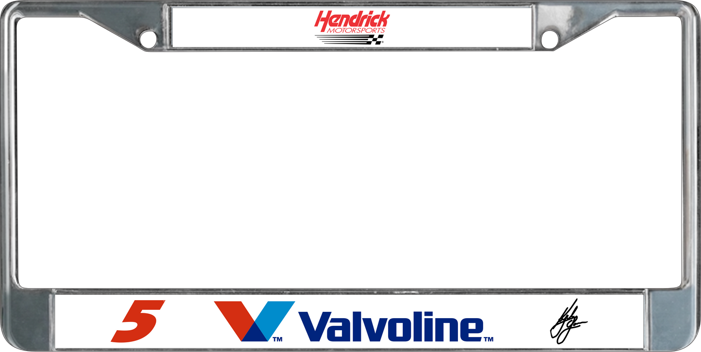 Kyle Larson #5 Valvoline Chrome License Plate Frame