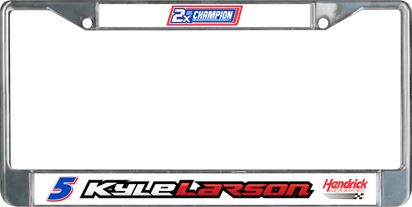 Kyle Larson #5 2X Champion Chrome License Plate Frame