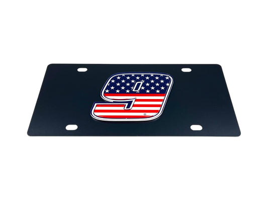 Chase Elliott #9 Patriotic Carbon Steel License Plate