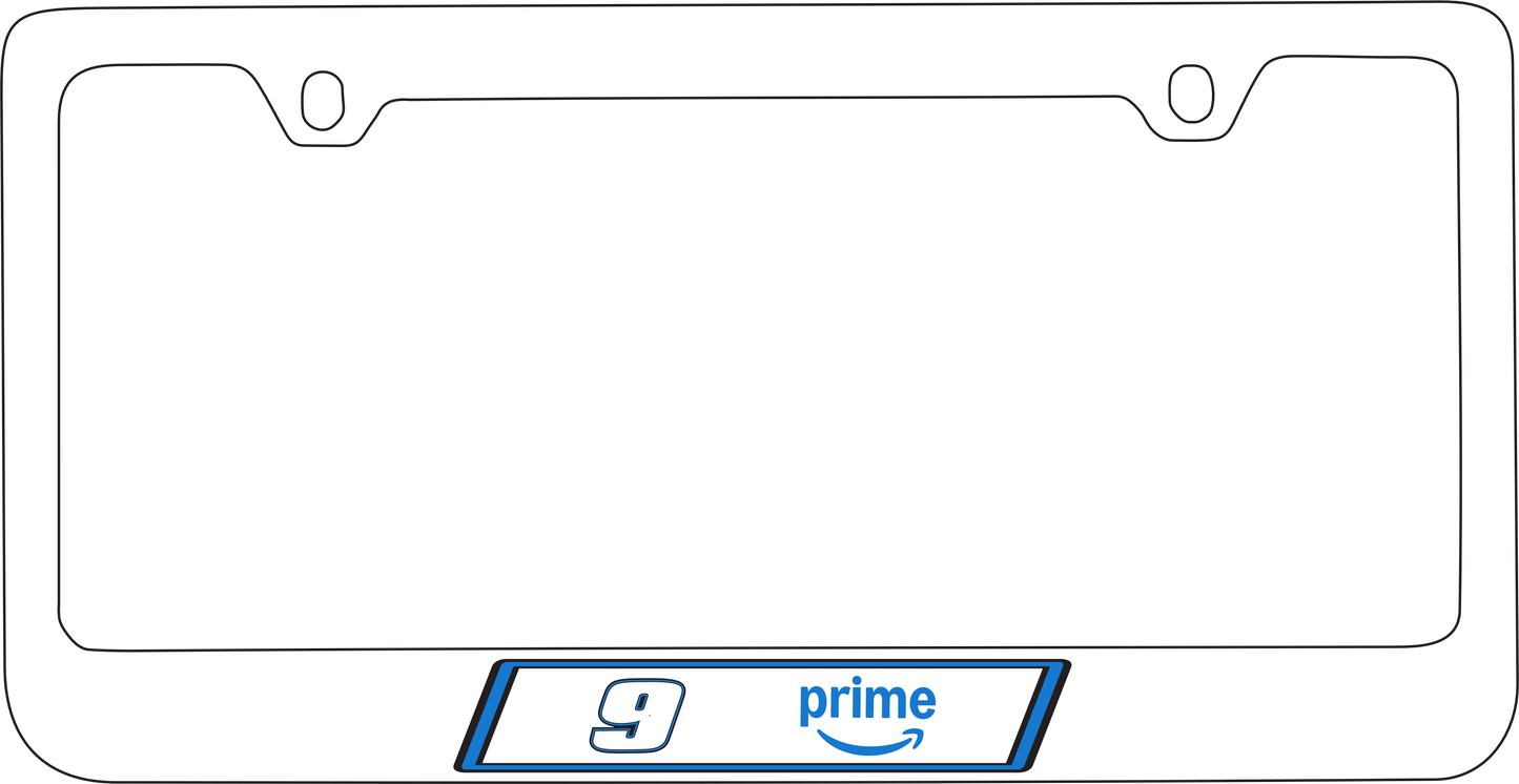 Chase Elliott #9 Amazon Prime White License Plate Frame