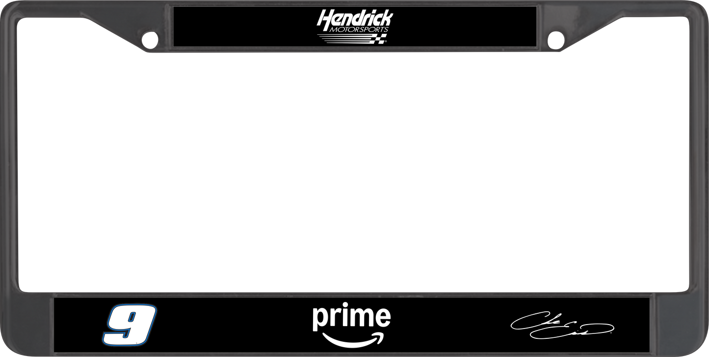 Chase Elliott #9 Amazon Prime Black License Plate Frame