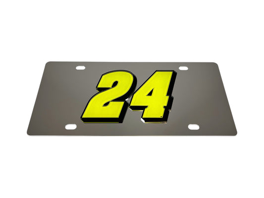 William Byron #24 Fluorescent Stainless Steel License Plate