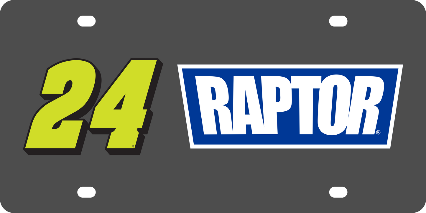William Byron #24 Raptor Carbon Steel License Plate