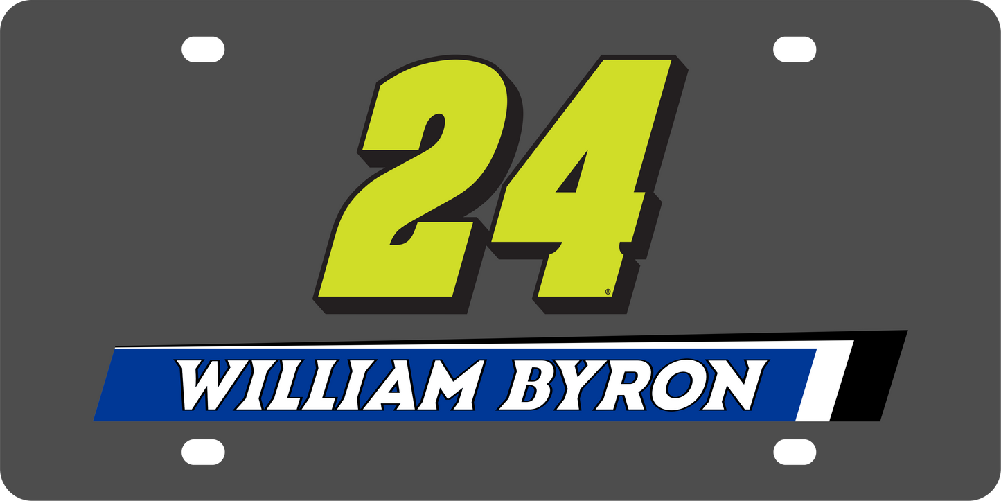 William Byron #24 Raptor Name Rail Carbon Steel License Plate