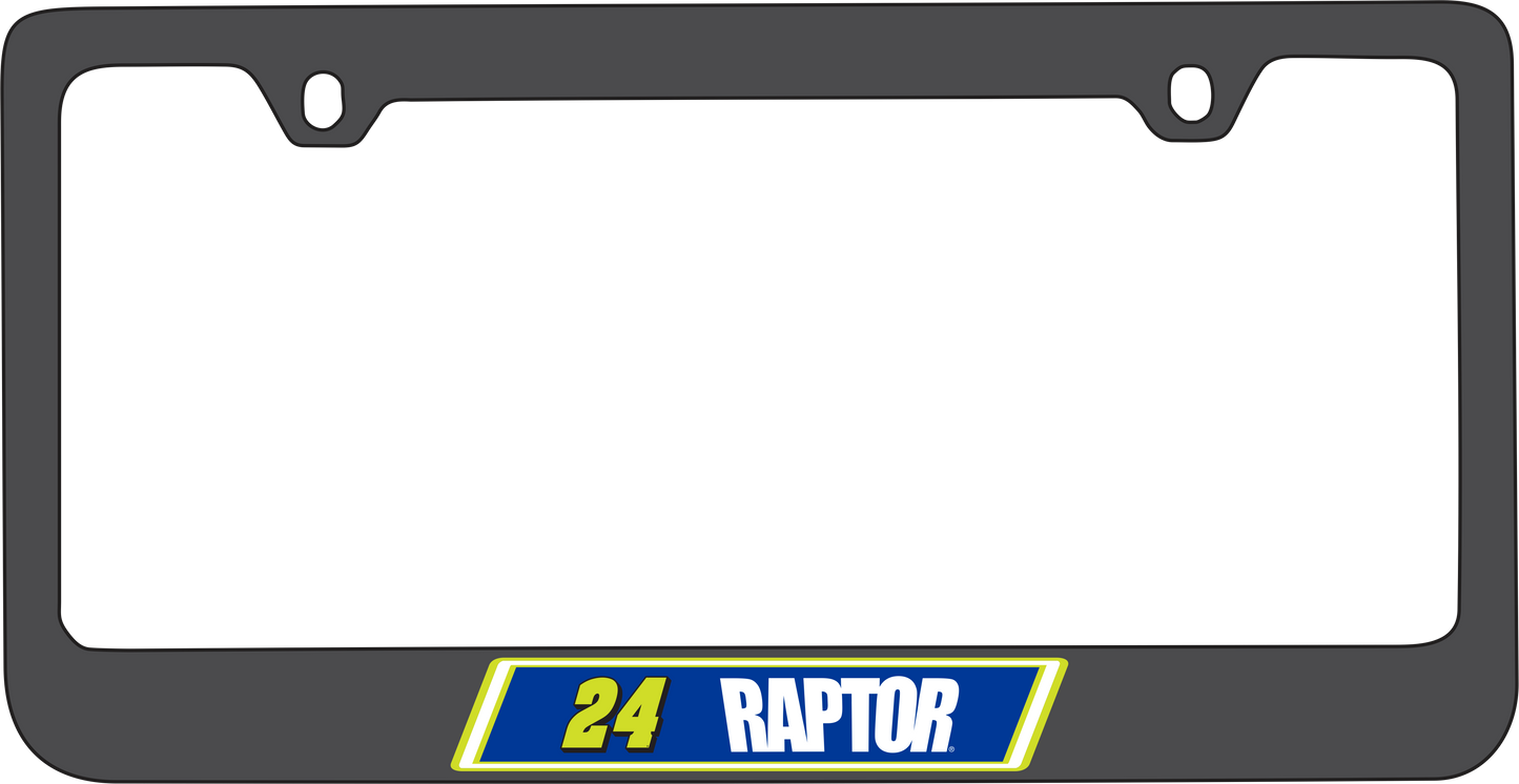 William Byron #24 Raptor Black License Plate Frame