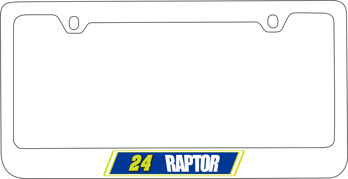 William Byron #24 Raptor White License Plate Frame