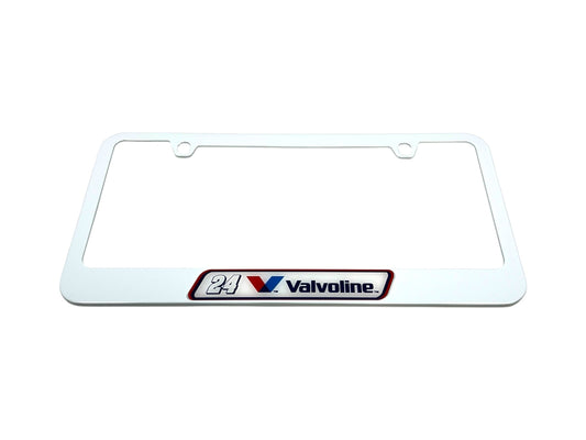 William Byron #24 Valvoline White License Plate Frame