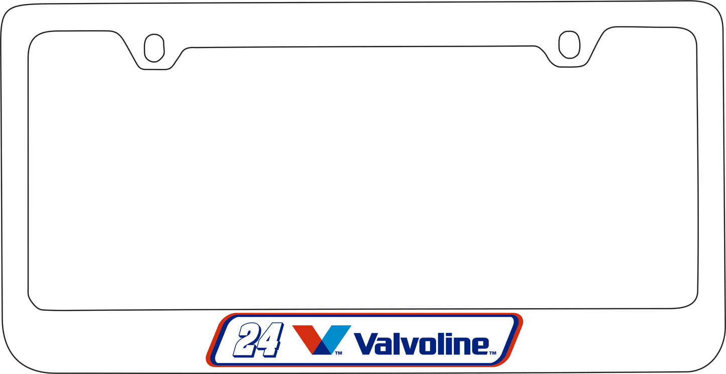 William Byron #24 Valvoline White License Plate Frame