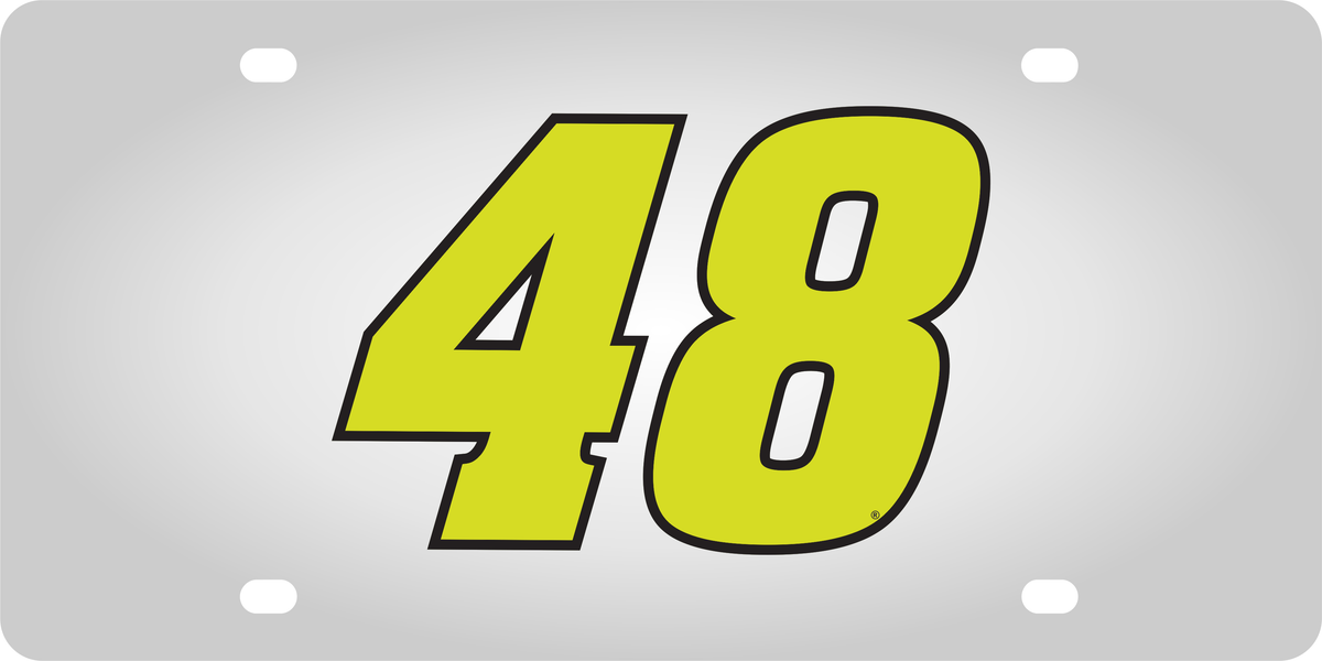 Alex Bowman #48 Fluorescent Stainless Steel License Plate