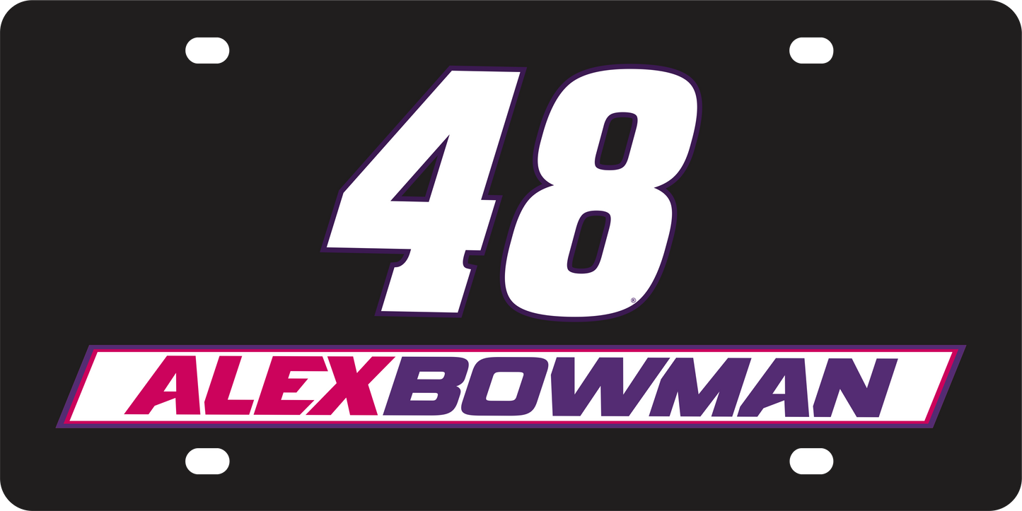 Alex Bowman #48 Ally Name Rail Acrylic License Plate