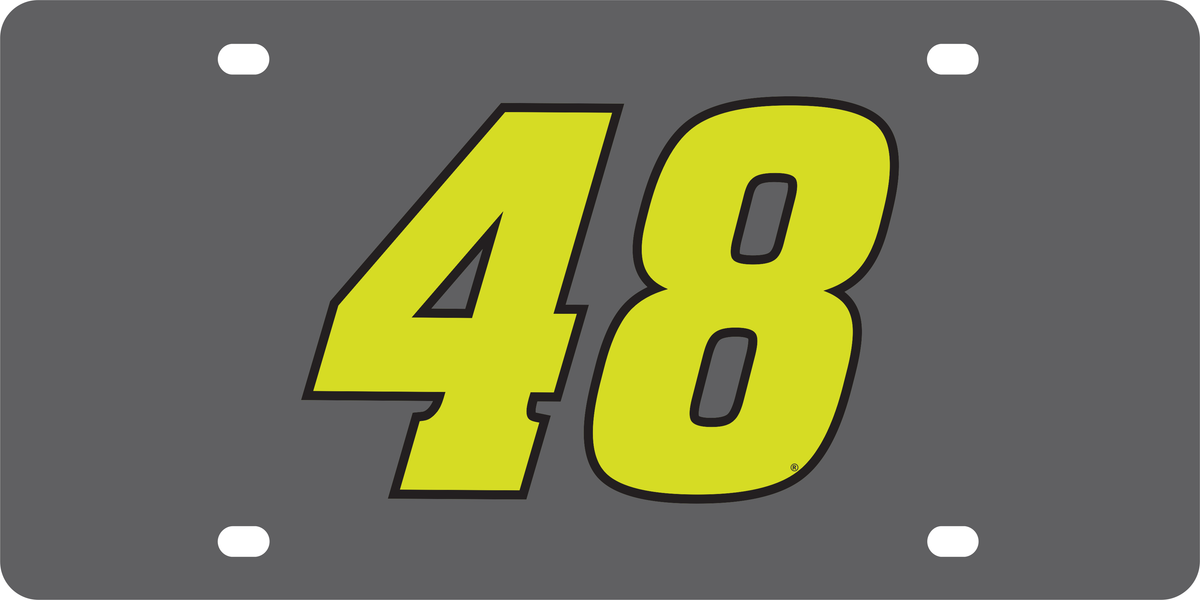 Alex Bowman #48 Fluorescent Carbon Steel License Plate