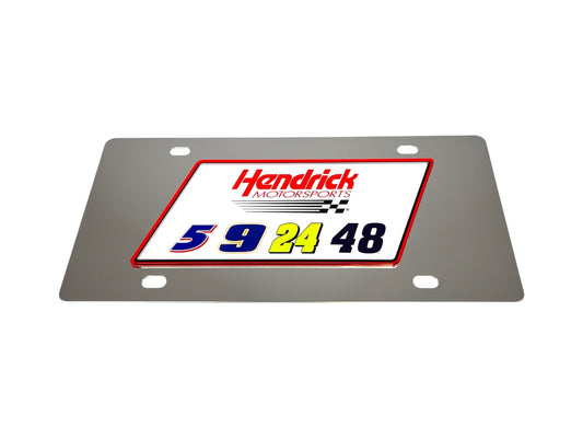 Hendrick Motorsports Team Numbers Stainless Steel License Plate