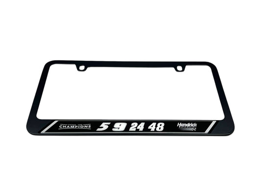 Hendrick Motorsports Team Numbers Black License Plate Frame