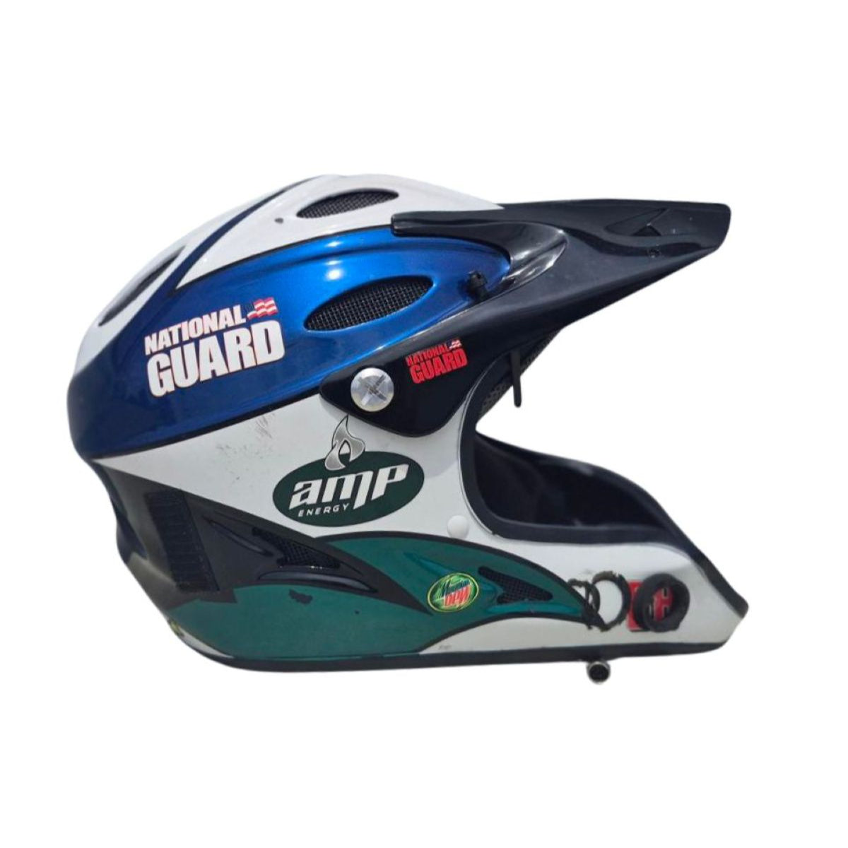 Race Used Hendrick Motorsports #88 AMP / National Guard Pit Helmet