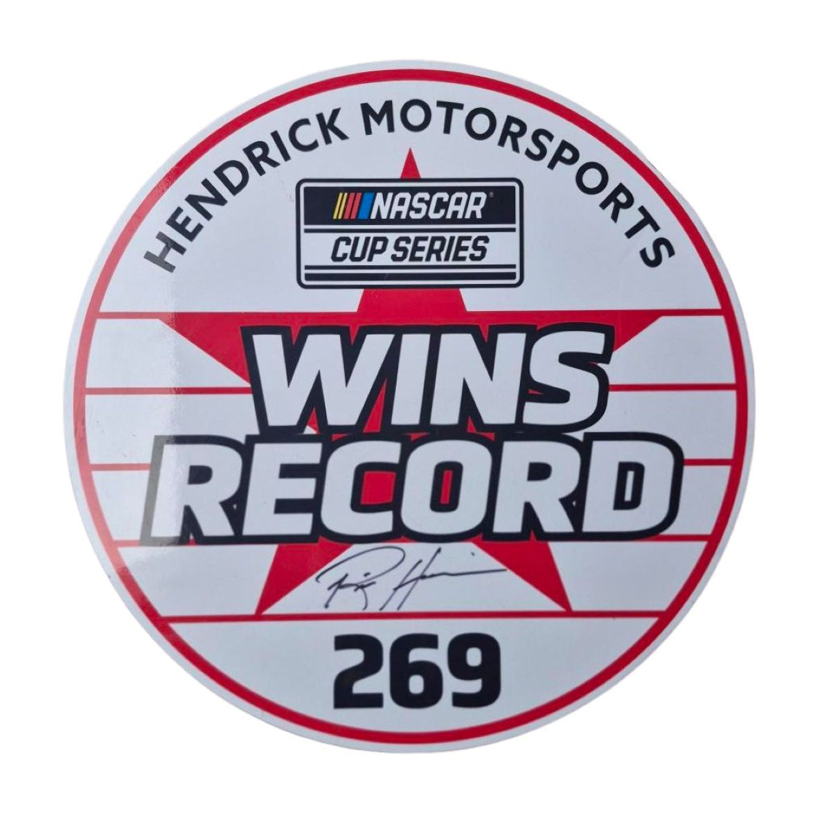 AUTOGRAPHED Rick Hendrick Hendrick Motorsports Record Breaking 269th Win Wheel Cover
