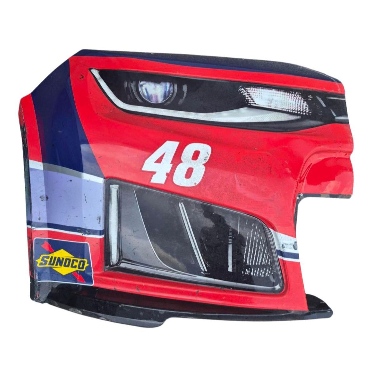 Race Used 2026 Alex Bowman #48 Ally/USO Patriotic Right Front Nose - Inaugural Naval Base Coronado