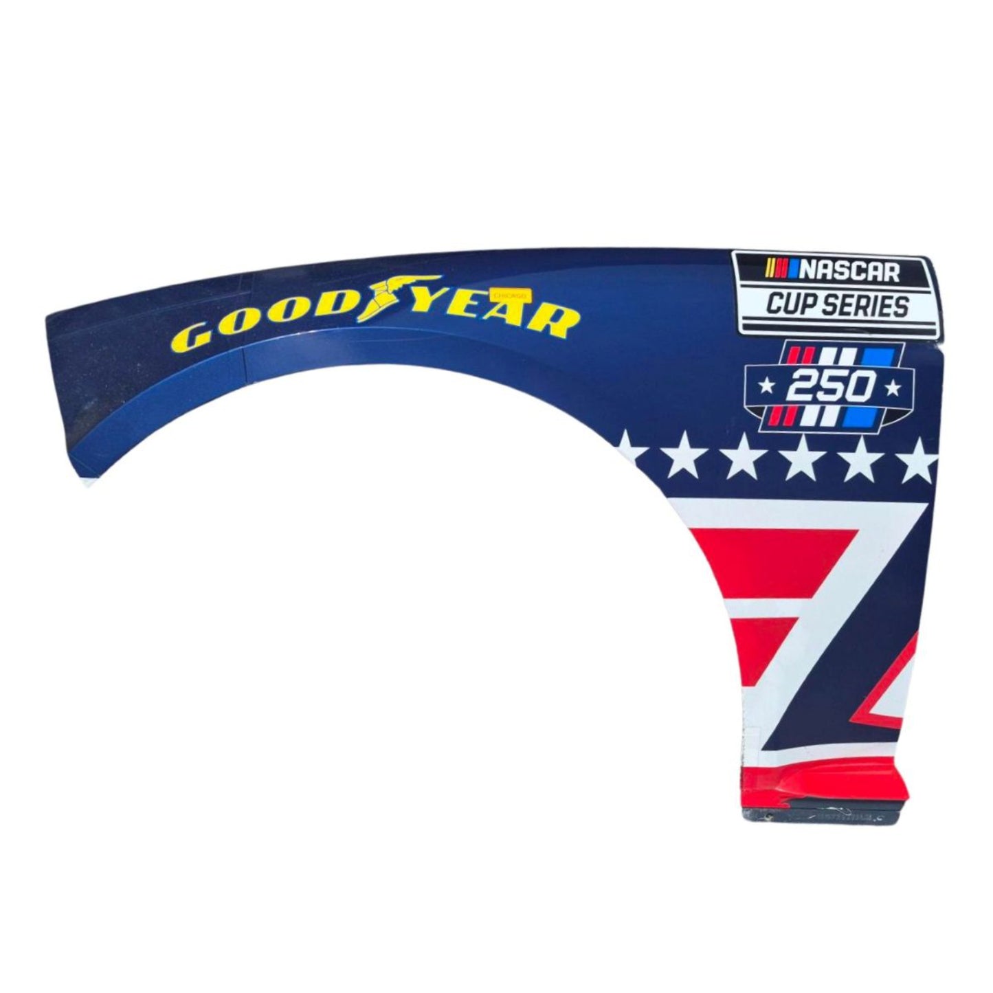Race Used 2026 Kyle Larson #5 HendrickCars.com Patriotic Left Front Fender - Chicagoland Return