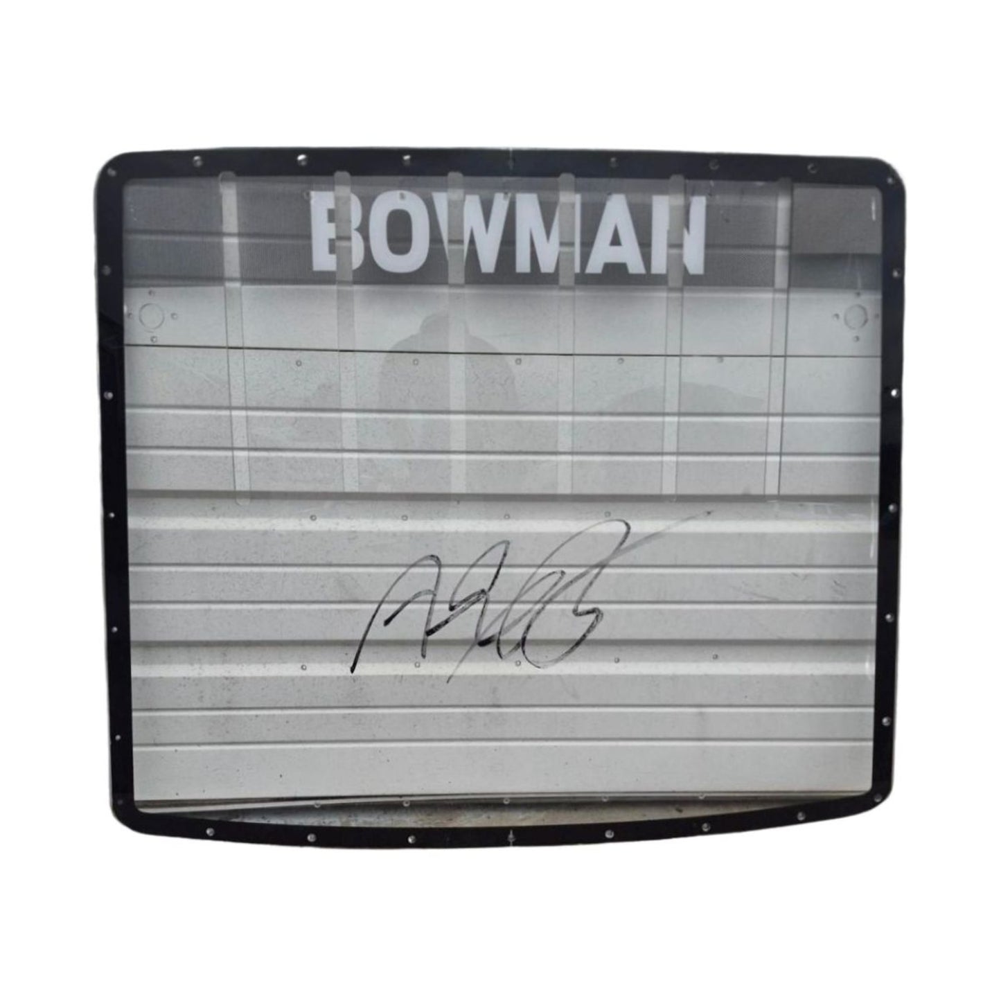 AUTOGRAPHED Race Used Alex Bowman Rear Windshield