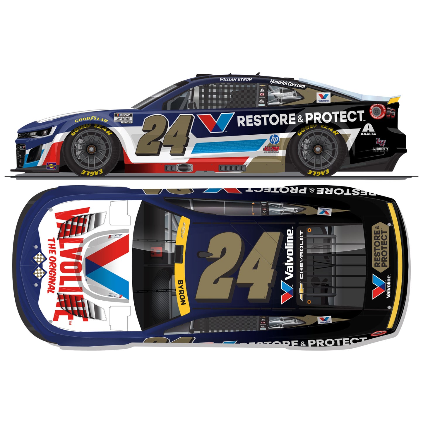 AUTOGRAPHED William Byron #24 2026 Valvoline Restore & Protect 1:24 ELITE Die-Cast
