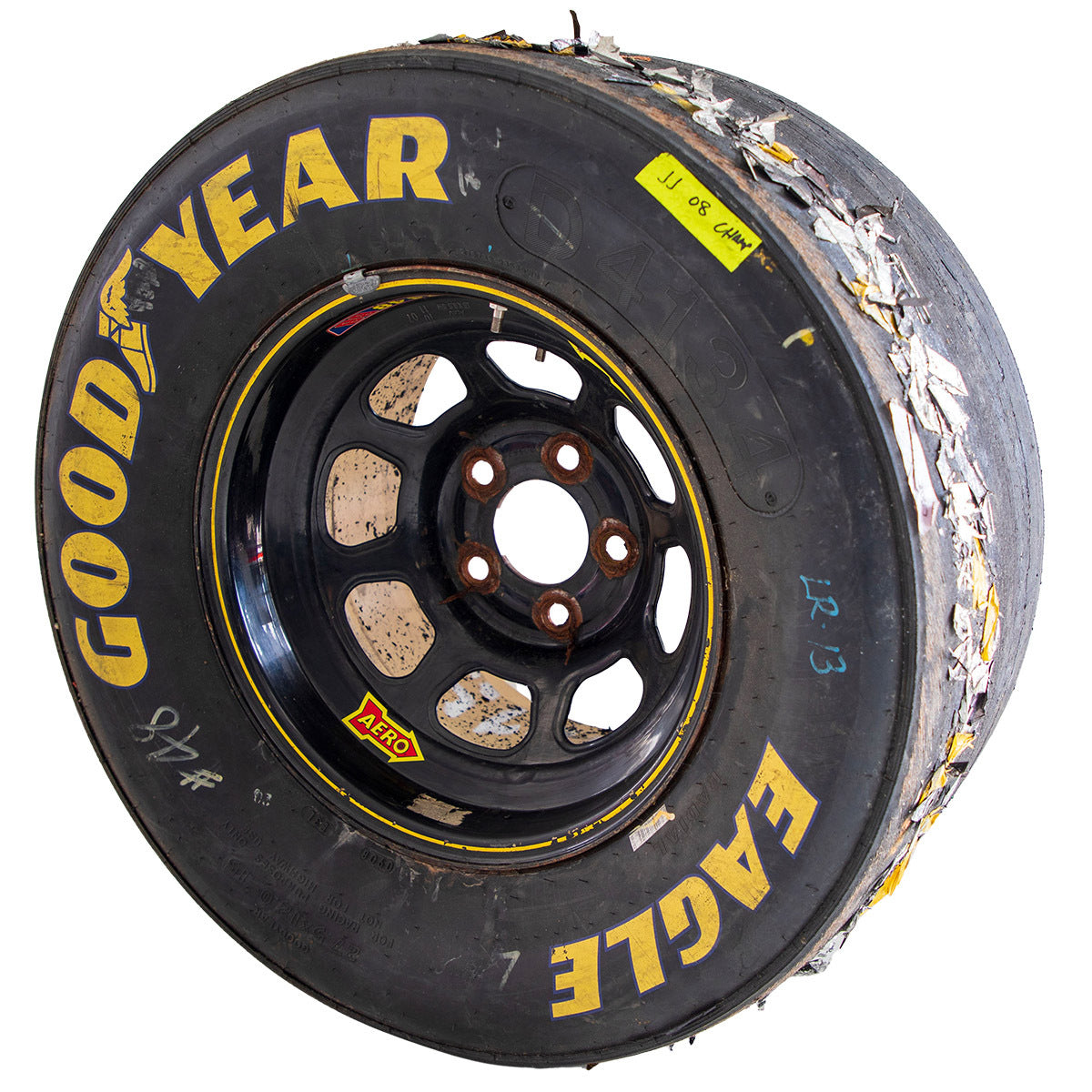 Race Used 2008 Jimmie Johnson #48 Championship Victory Lane Wheel and Tire - Homestead