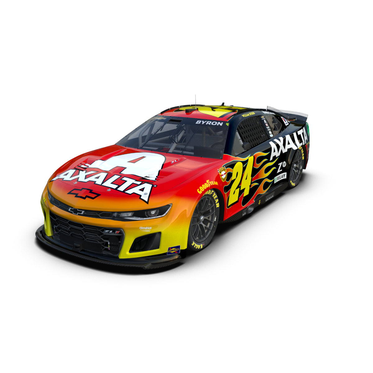 AUTOGRAPHED William Byron #24 2024 AXALTA Darlington Throwback 1:24 Color Chrome Die-Cast