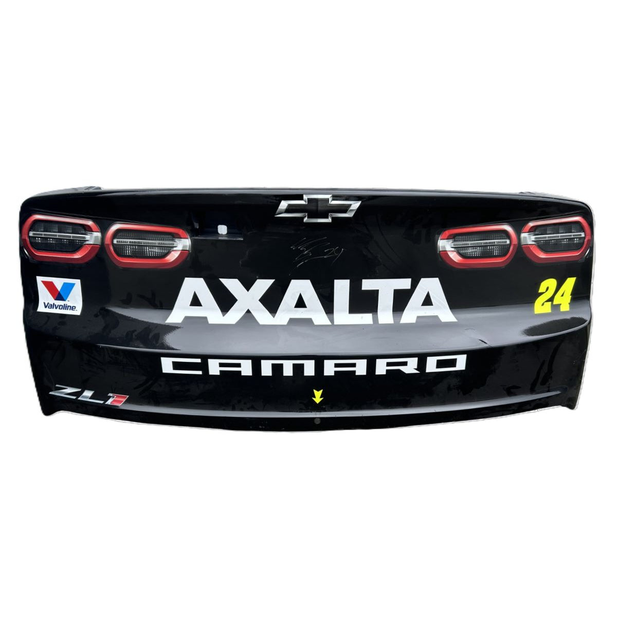 AUTOGRAPHED Race Used 2024 William Byron #24 Axalta Rear Bumper - Darlington 1