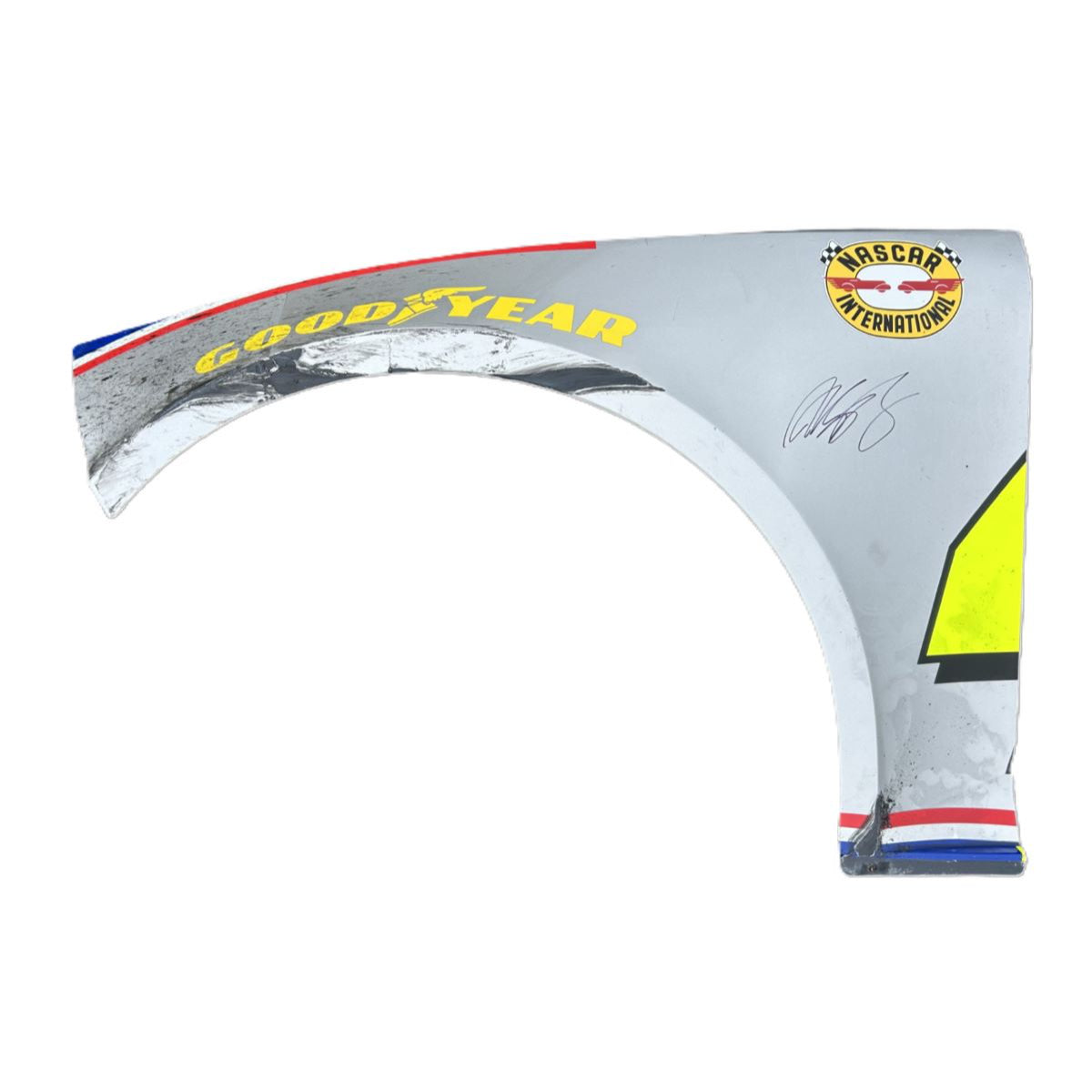 AUTOGRAPHED Race Used 2024 Alex Bowman #48 Ally Left Front Fender - Darlington 1