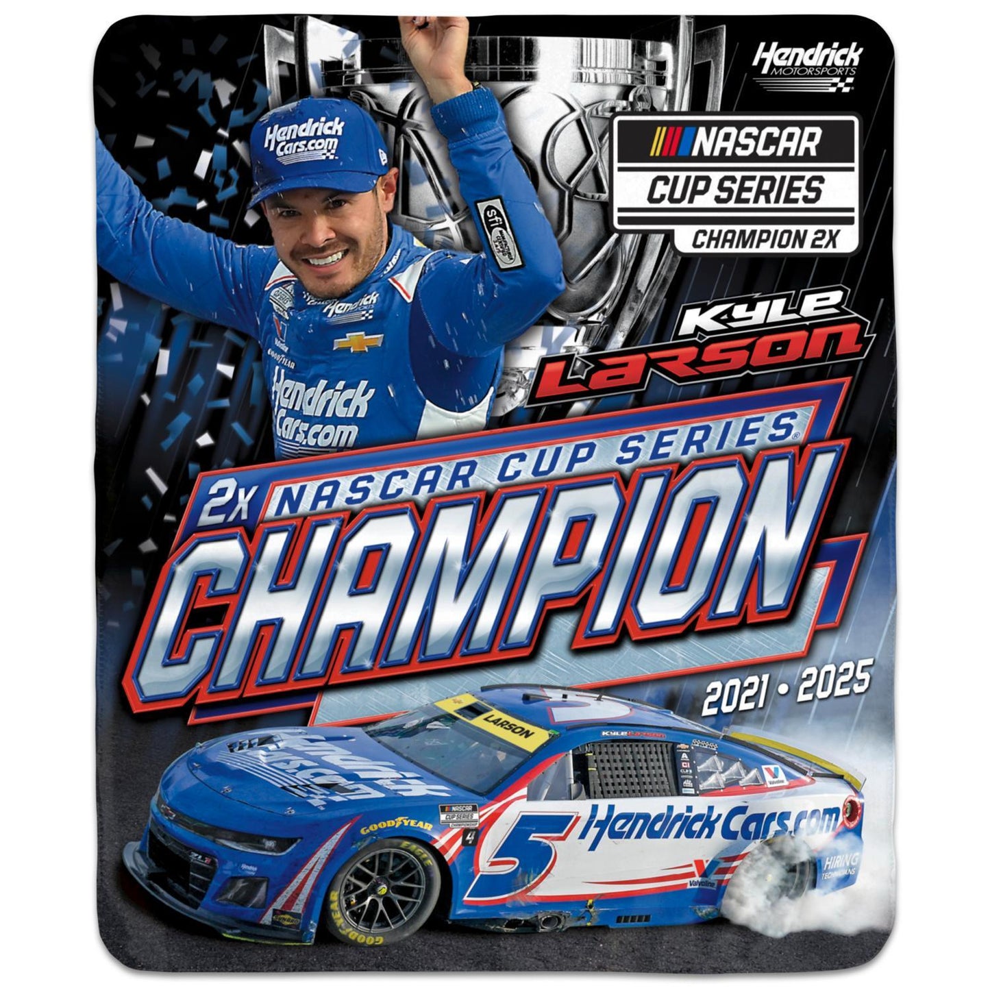 Kyle Larson #5 2025 NASCAR Champion 50" x 60" Winning Image Blanket