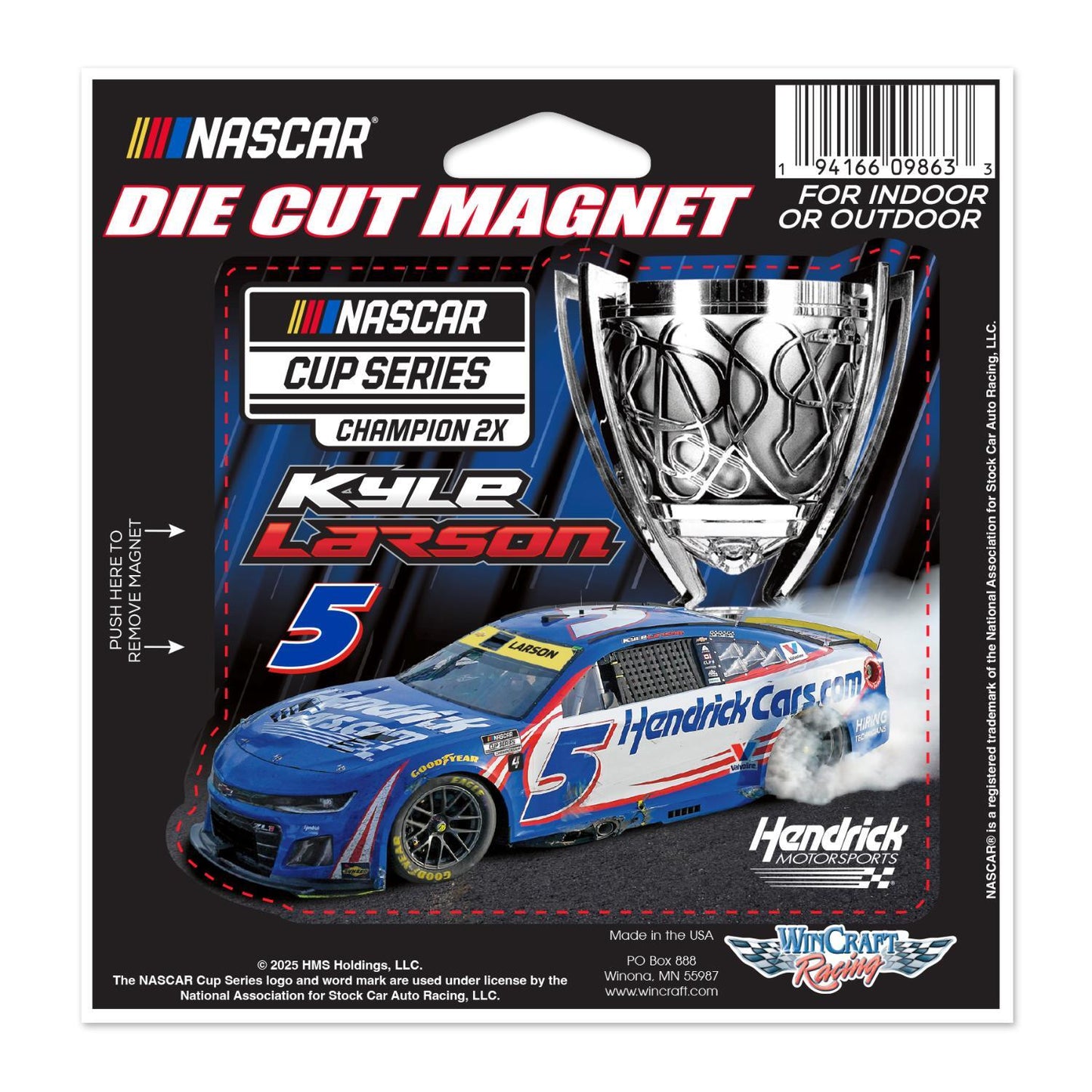 Kyle Larson #5 2025 NASCAR Champion Die Cut Magnet