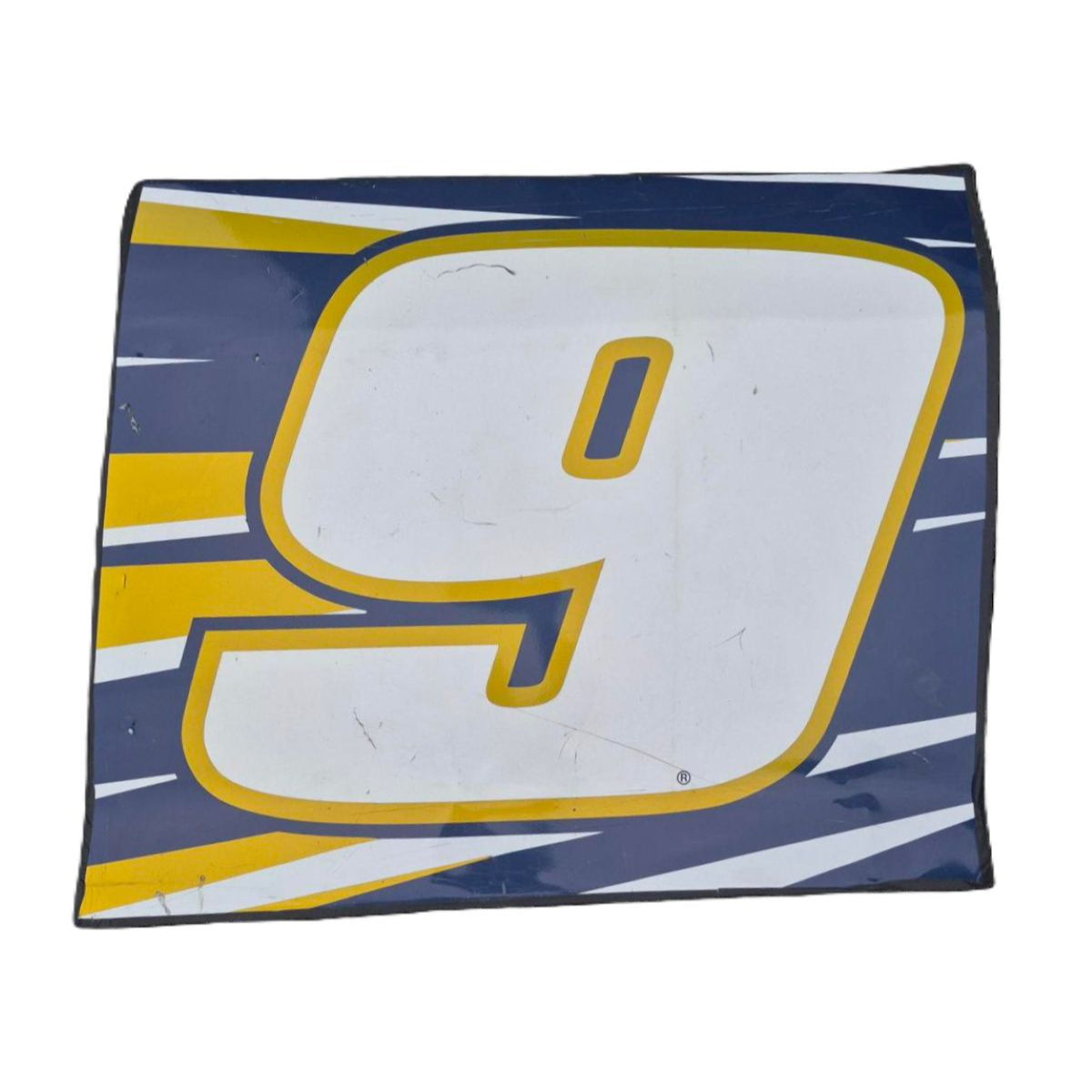 Race Used 2021 Chase Elliott #9 Kelley Blue Book Left Side Door Partial ( 2 of 3 ) - Texas, Top 3, P.2