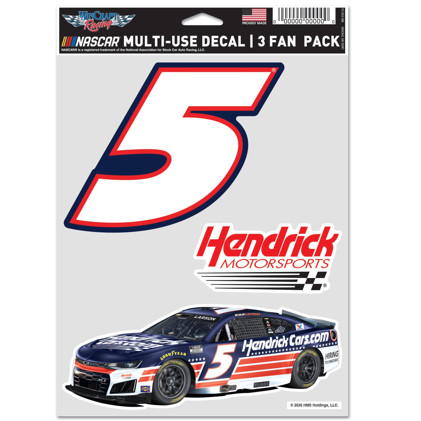 Kyle Larson #5 Patriotic 3 Pack Fan Decals