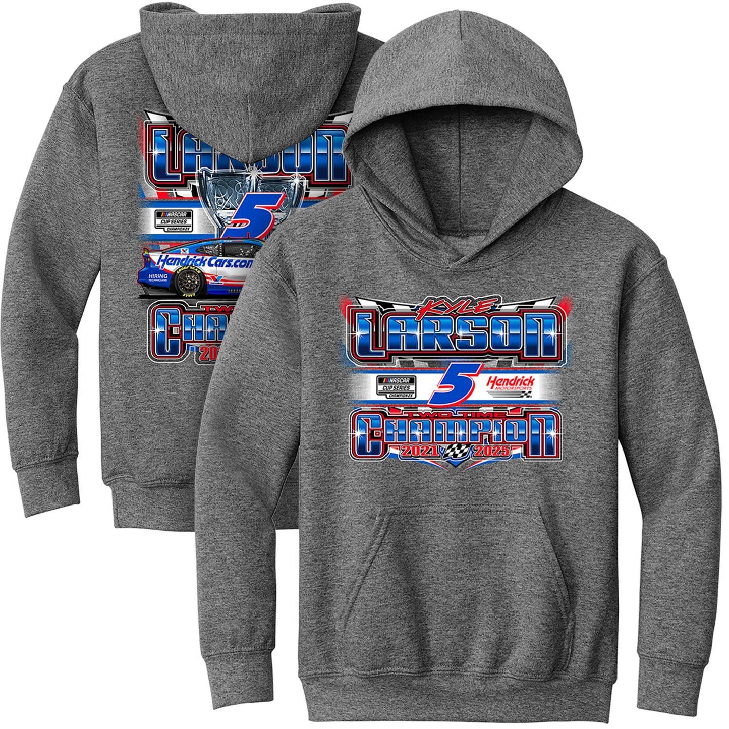 Kyle Larson #5 2025 NASCAR Two-Time Champion EXCLUSIVE Youth Hoodie