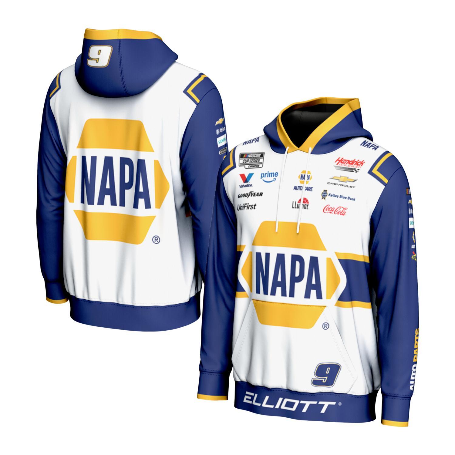 NCT チソン　bts  ハイキュー　ナルト　Man オーダー Chase Elliott #9 2026 NAPA Sublimated Hoodie – Hendrick Motorsports