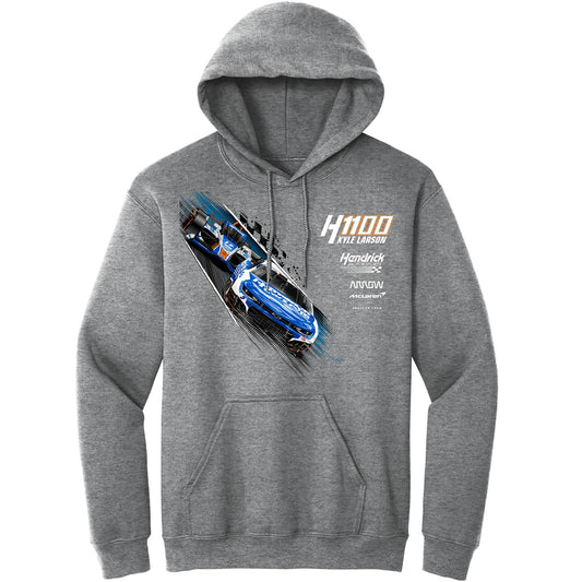 Kyle Larson #5/#17 2025 H1100 HendrickCars.com Dual Car Gray Hoodie