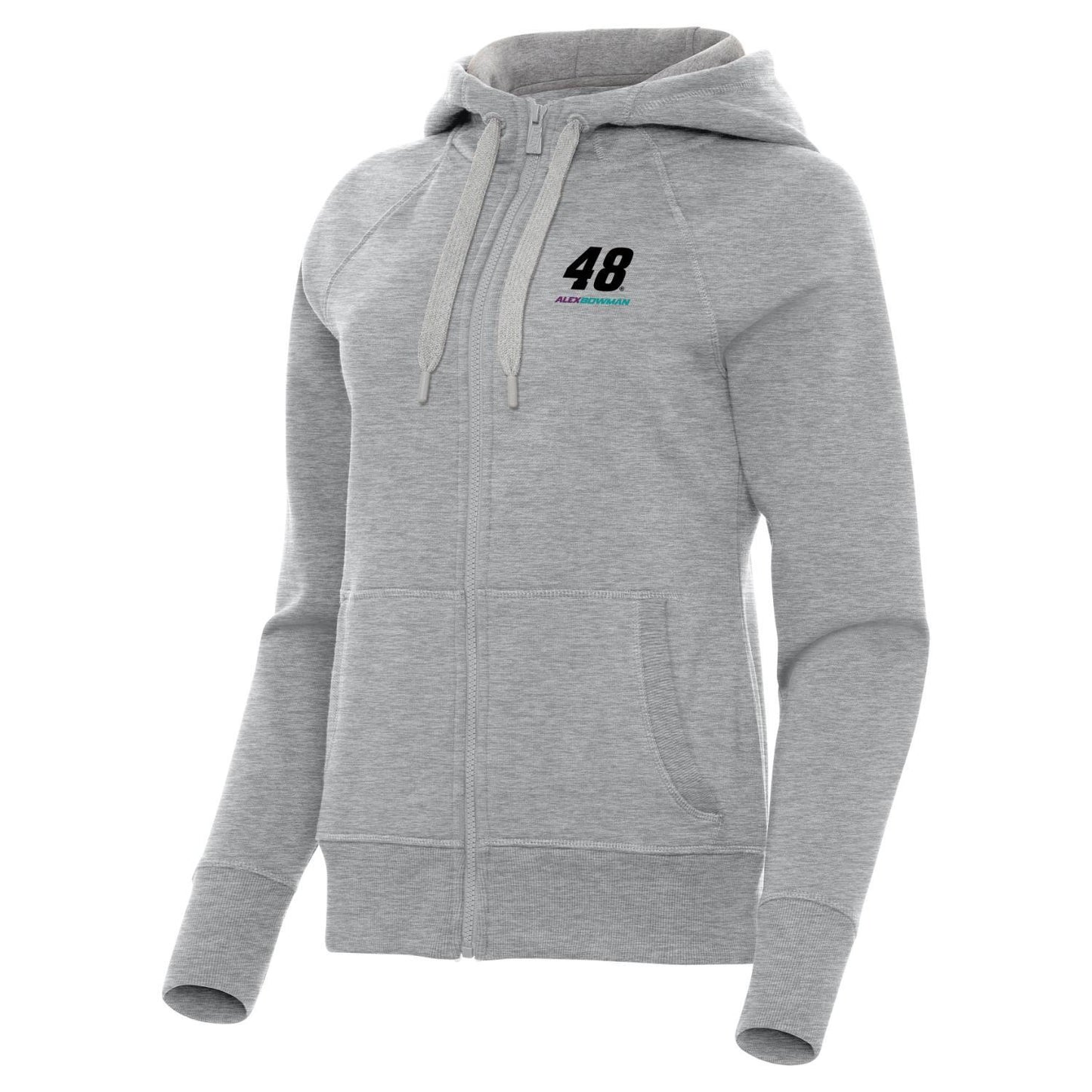 Alex Bowman #48 Women's Victory FZ Hoodie - Grey Heather