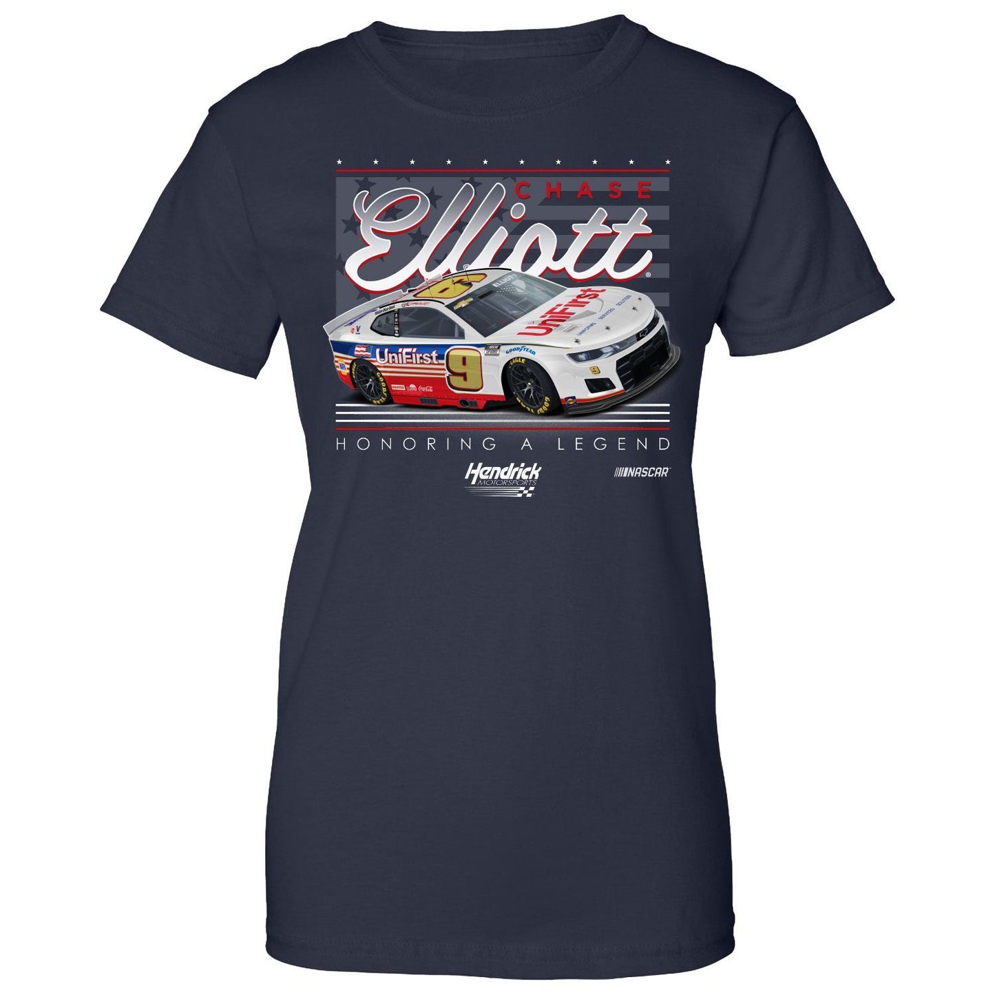 Chase Elliott #9 Unifirst Darlington Throwback Women's T-shirt