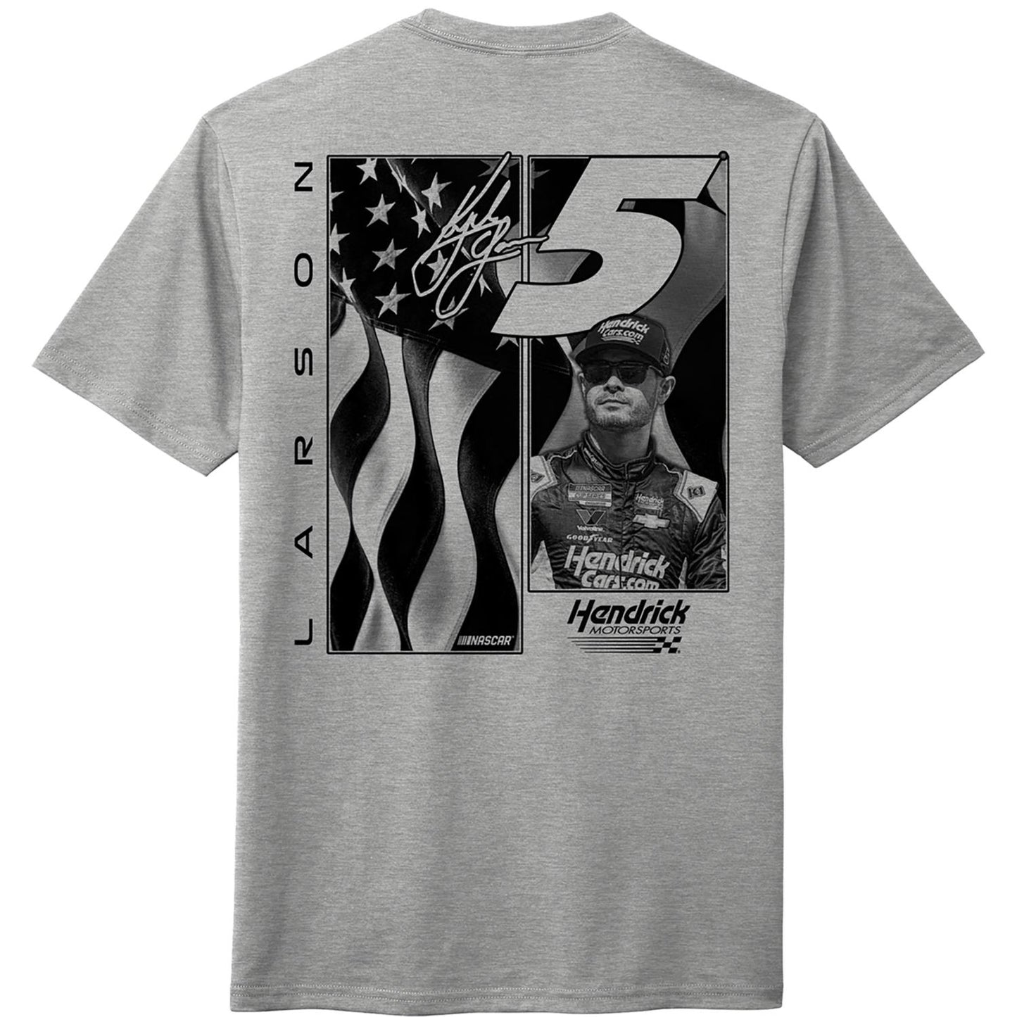 Kyle Larson #5 Grey Flag T-shirt