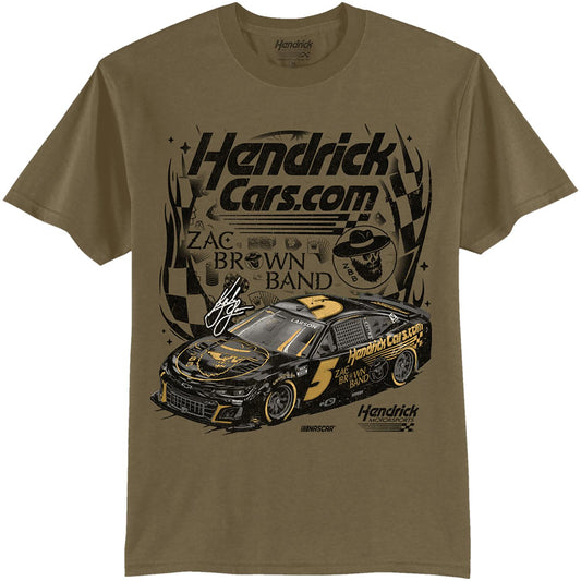 Kyle Larson #5 HendrickCars.com / Zac Brown Band Woodland Brown T-shirt