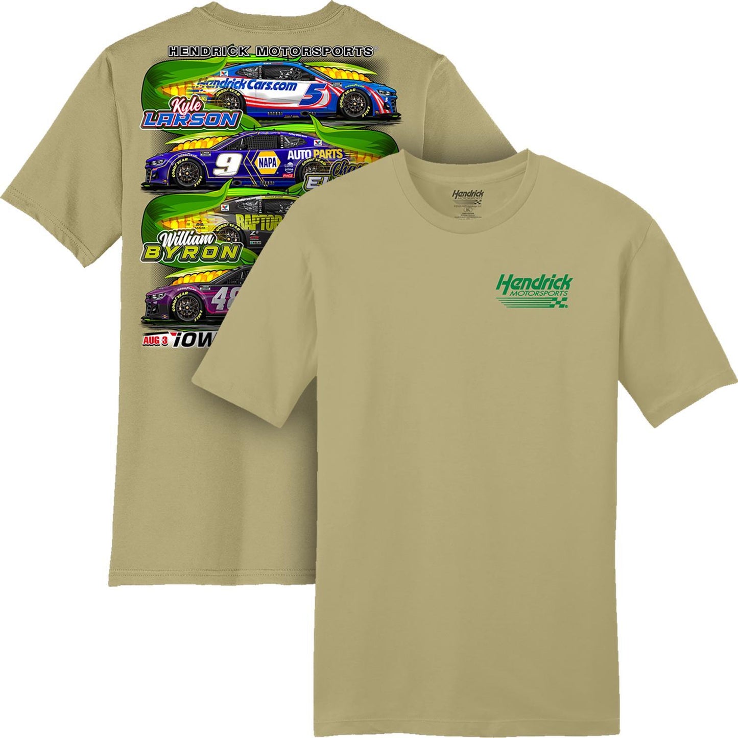 Hendrick Motorsports Iowa 4-Car Desert Tan T-shirt