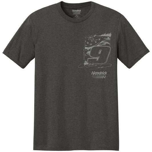 Chase Elliott #9 Charcoal Flag Front T-shirt