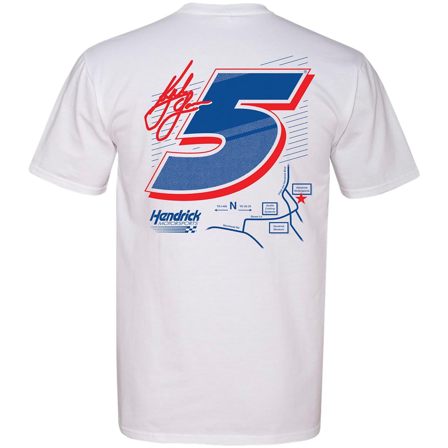 Kyle Larson #5 HendrickCars.com Newspaper White T-shirt
